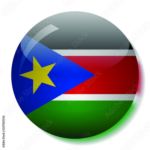 Free Download Southern Sudanese flag glass button vector illustration - GFXLoad