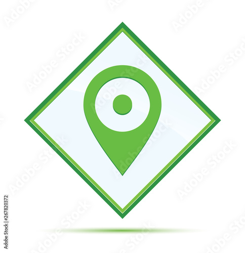 Free Download Location pin icon modern abstract green diamond button - GFXLoad