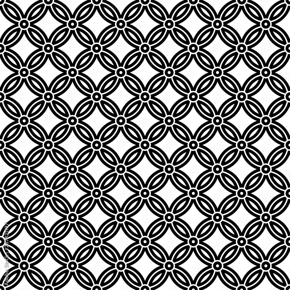 Seamless geometric ornament in black colors lines.