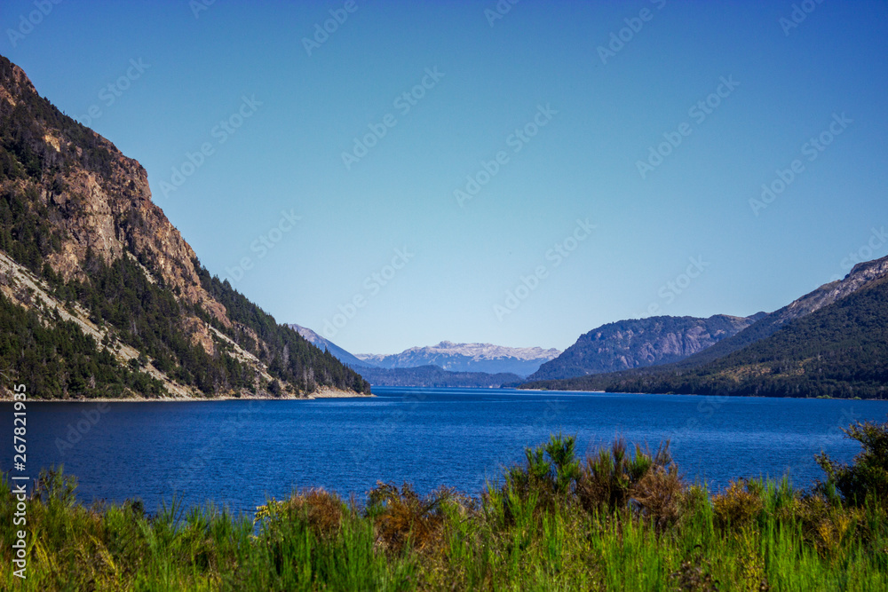 Lake mountains and sky landscape in Bariloche