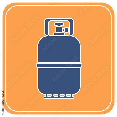 Camping gas bottle icon. Flat icon isolated