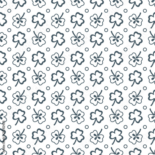 Obraz na plátně Seamless pattern. Clover leaves. St. Patrick's Day