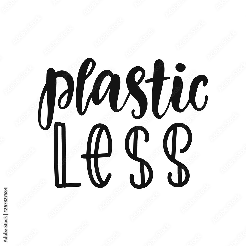 Plastic less vector hand lettering Plastic less vector hand lettering