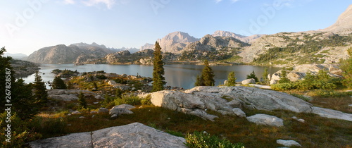 Sunset in Titcomb Basin in the Wind River Range in Wyoming  photo