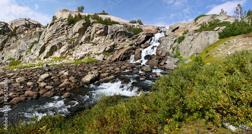 Cascade at Titcomb Basin in the Wind River Range in Wyoming 