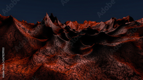 cosmic abstract landscape. 3d render illustration