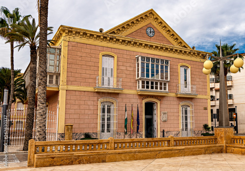 Street view of the town hall building of Carboneras in southern Spain.