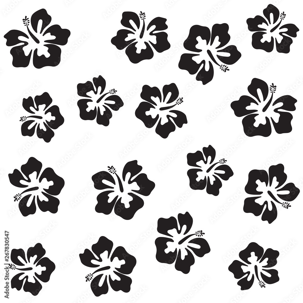 Fototapeta premium Summer hibiscus beautiful flower vector illustration