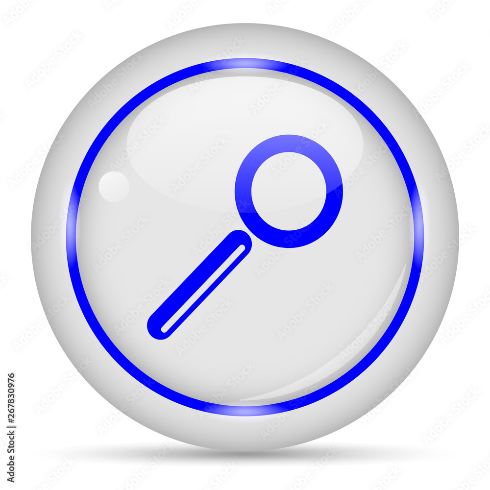 Search icon. White glossy round vector icon in eps 10. Editable modern design internet button on white background. Search icon. White glossy round vector icon in eps 10. Editable modern design internet button on white background.