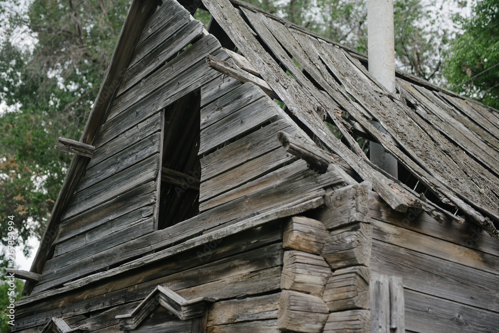 Old wooden abandoned house in the village Old wooden abandoned house in the village