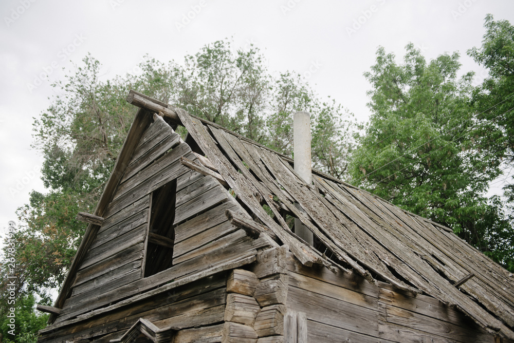 Old wooden abandoned house in the village