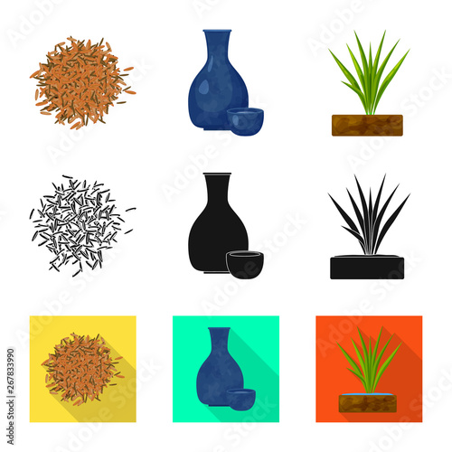 Vector design of crop and ecological logo. Set of crop and cooking stock vector illustration.