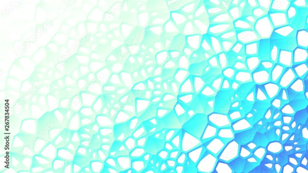 Moving random low poly mosaic shapes. Abstract cellular mesh structure. Embossed mosaic grid. Looping clip.