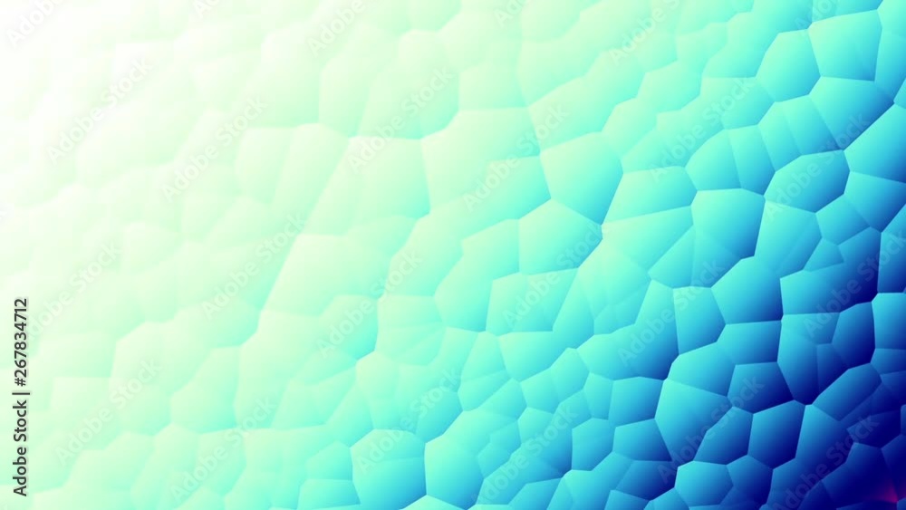 Moving random low poly mosaic shapes. Abstract cellular mesh structure. Embossed mosaic grid. Looping clip.
