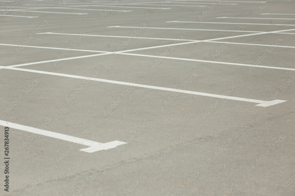 
Asphalt markings, new paint in the parking lot