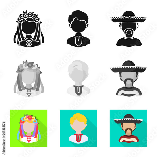 Vector design of imitator and resident logo. Set of imitator and culture vector icon for stock.