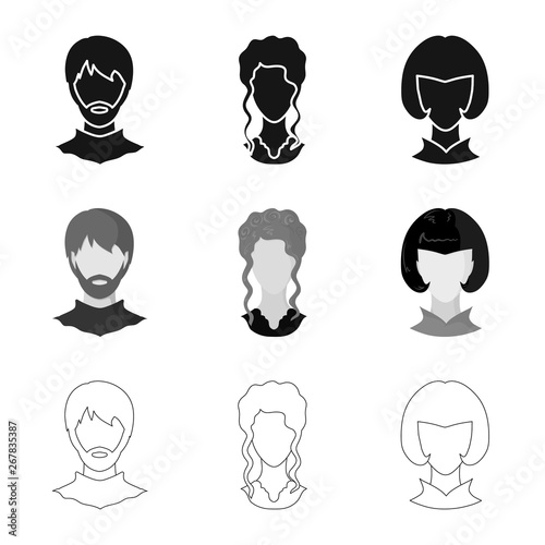 Vector design of professional and photo symbol. Set of professional and profile vector icon for stock.