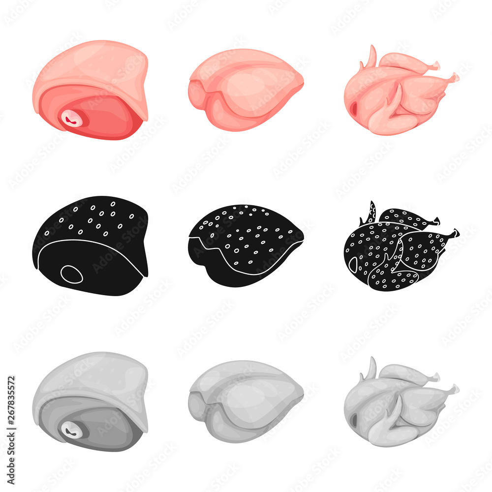 Vector illustration of product and poultry symbol. Set of product and agriculture stock vector illustration. Vector illustration of product and poultry symbol. Set of product and agriculture stock vector illustration.