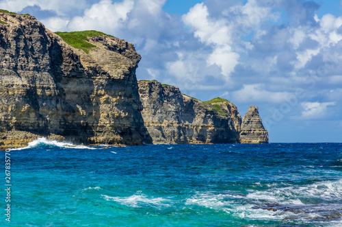 View of the cliffs of Porte d'enfer, Guadeloupe