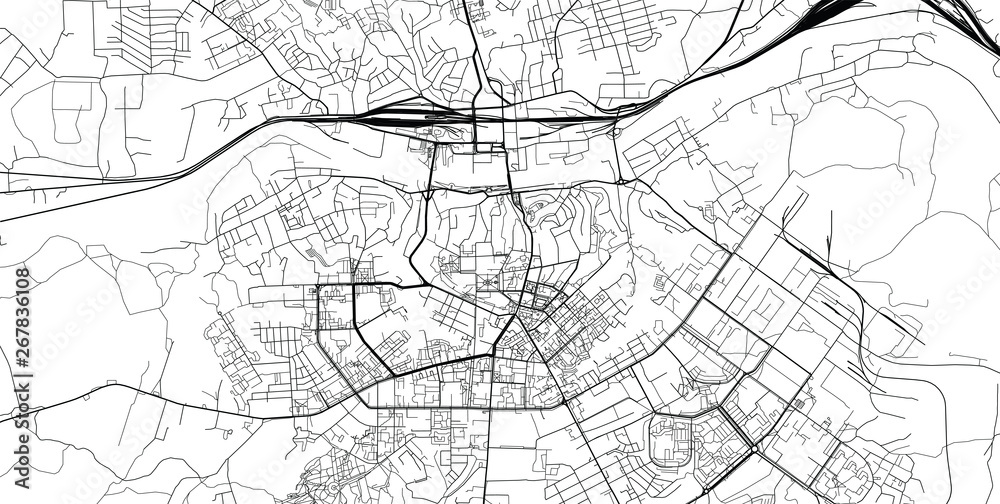 Urban vector city map of Smolensk, Russia