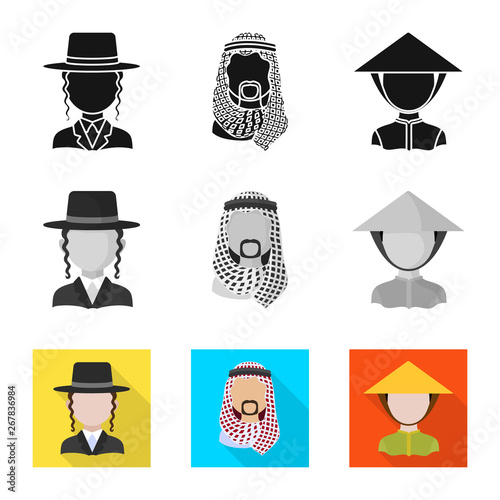 Vector illustration of imitator and resident sign. Set of imitator and culture vector icon for stock.