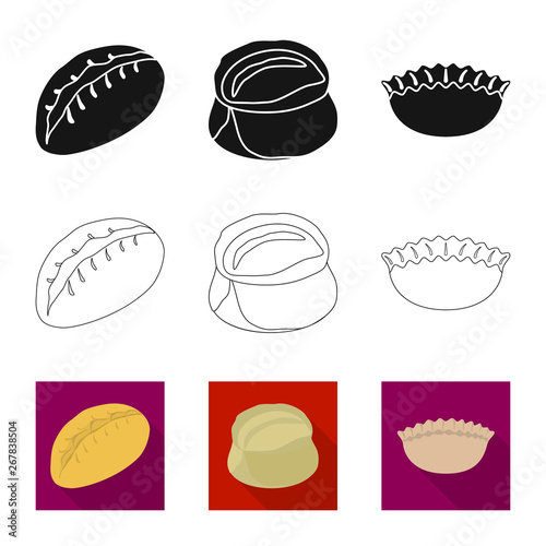 Isolated object of products  and cooking icon. Collection of products  and appetizer vector icon for stock.