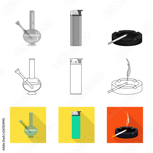 Isolated object of refuse and stop symbol. Collection of refuse and habit vector icon for stock.