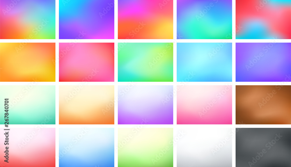 Naklejka premium Abstract Blur Color Gradient Background Set A4 Landscape