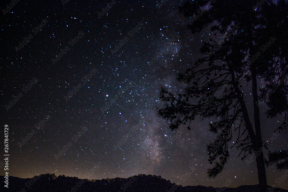 Night Sky from Lake Fontana in Great Smoky Mountains National Park in North  Carolina in Autumn Stock Photo | Adobe Stock