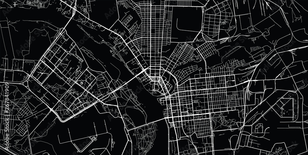 Urban vector city map of Omsk, Russia
