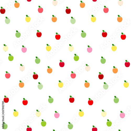 Fototapeta Naklejka Na Ścianę i Meble -  Red, green, yellow apples pattern