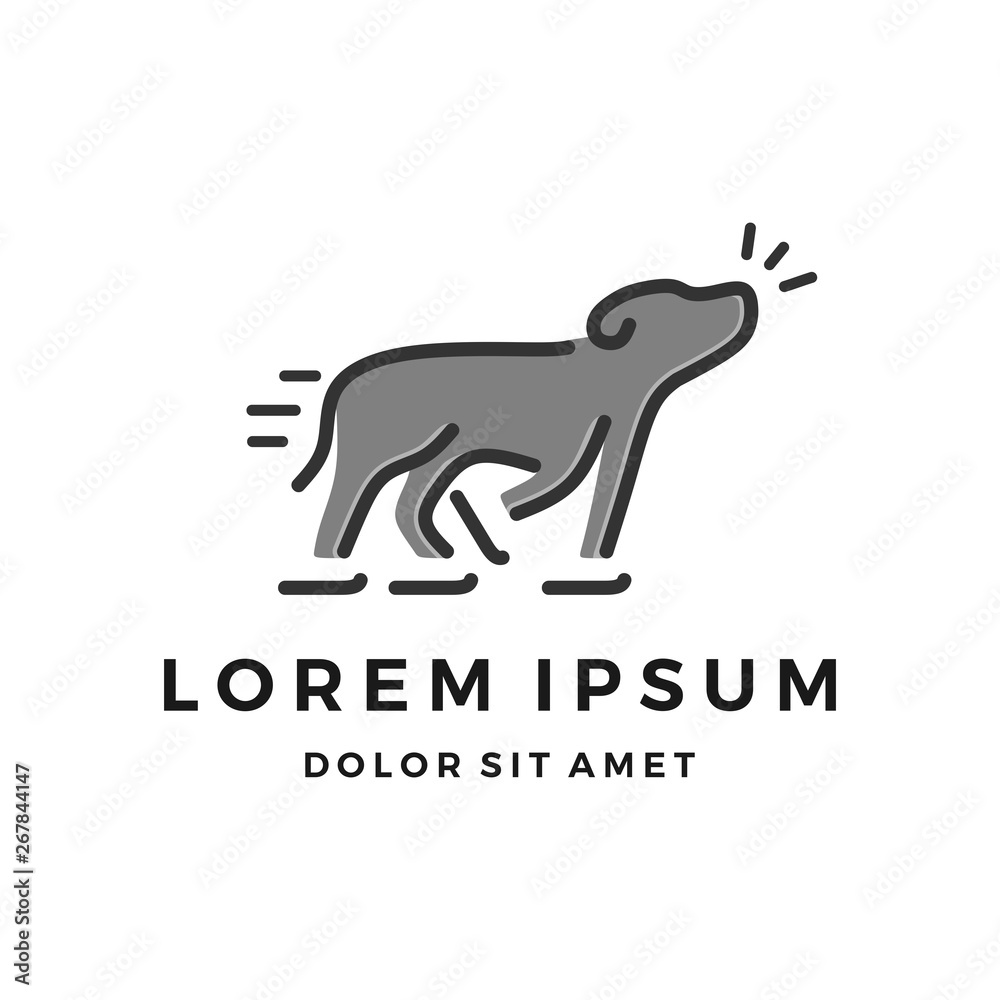 Dog Skating Logo Design Template