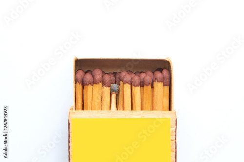 Box of matches in which one is spoiled.