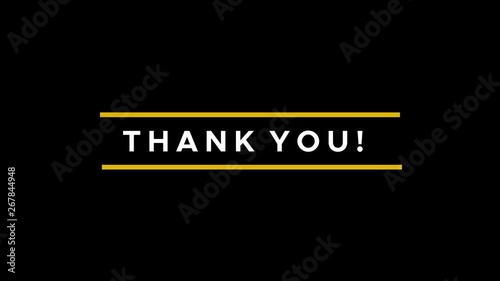 Thank you animated graphic highlight title video end card slide photo