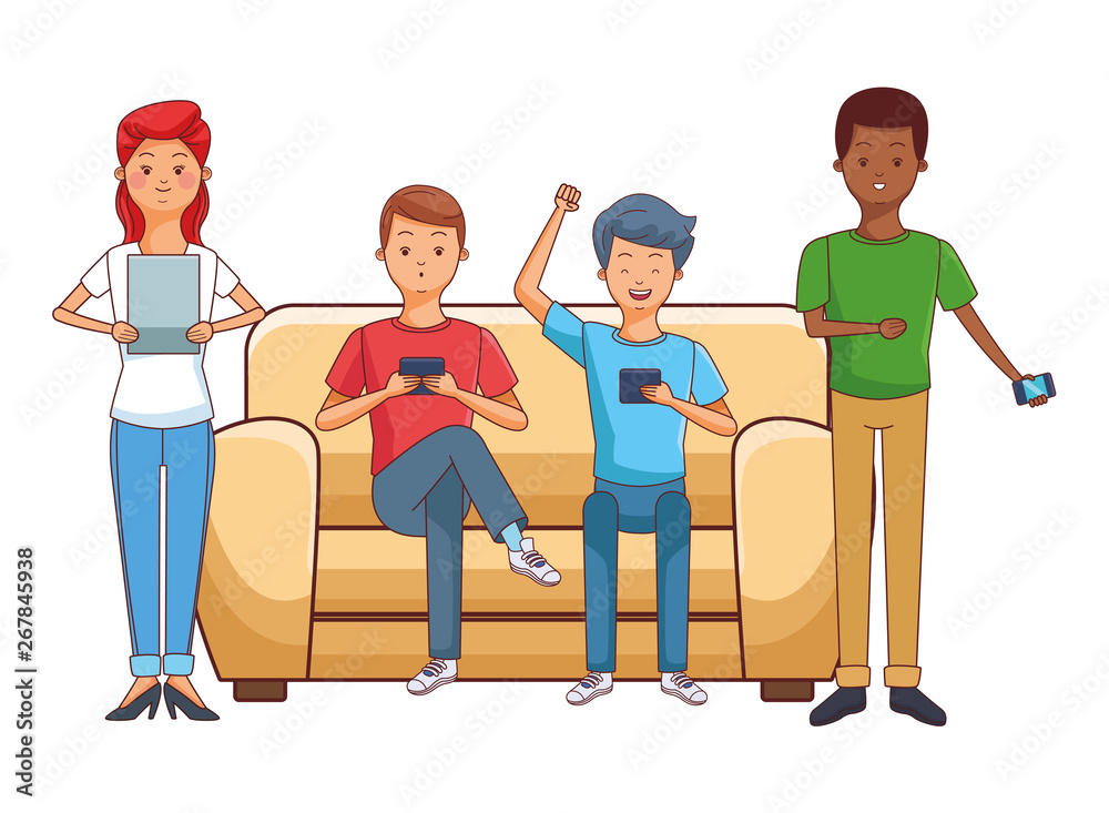 Obraz premium Millennials and smartphones