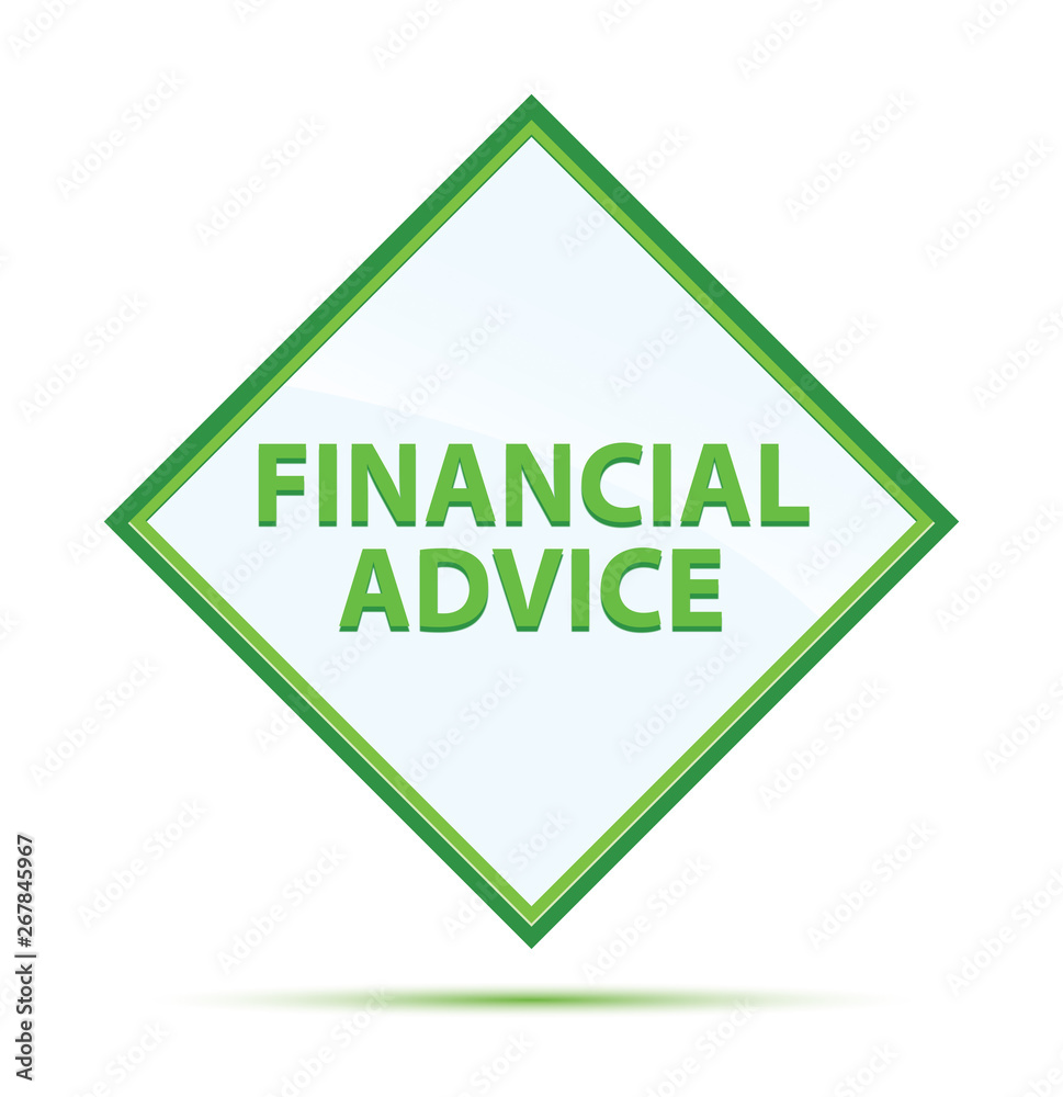 Financial Advice modern abstract green diamond button