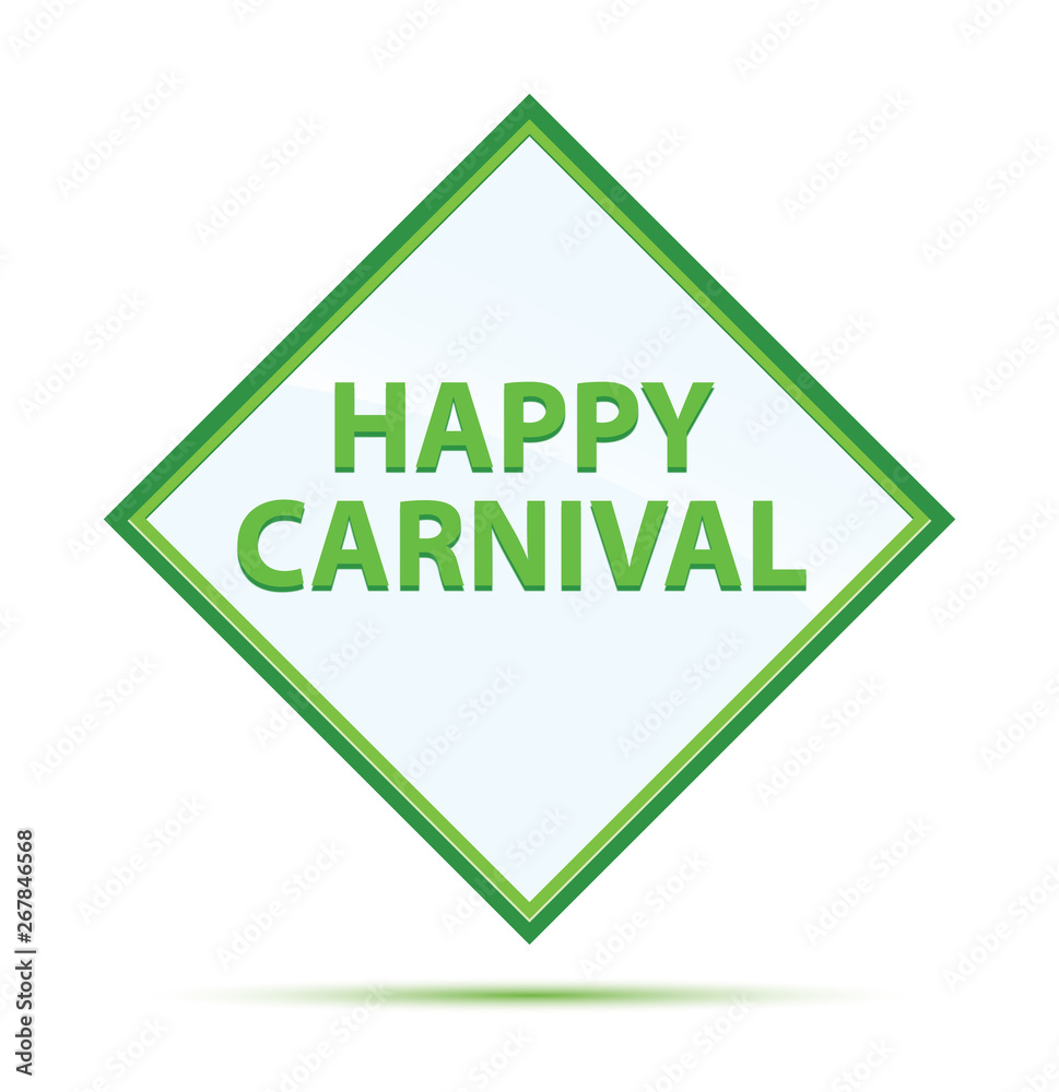 Happy Carnival modern abstract green diamond button