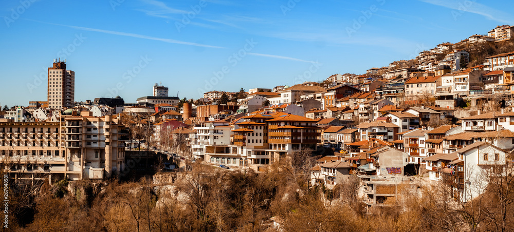 Panoramic view over the city Veliko Tarnovo, Bulgaria
