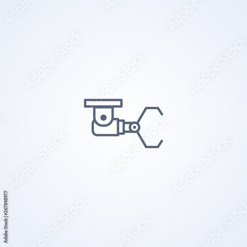 Crane mechanical claw, vector best gray line icon