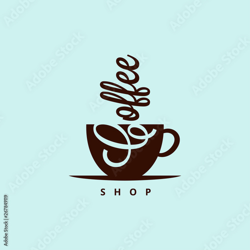 Coffee cup logo. Sign of coffee shop vector