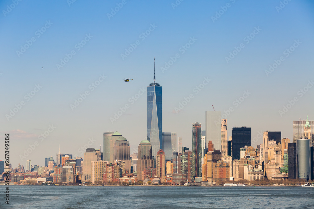 Fototapeta premium New York Skyline with Tourist Helicopters