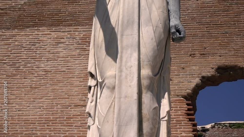 Egyptian Goddess Statue in Red Bazilica of Bergama in Turkey photo