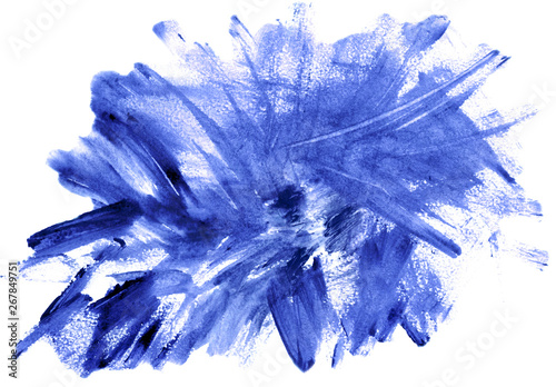 Abstract blue spot with dry brush