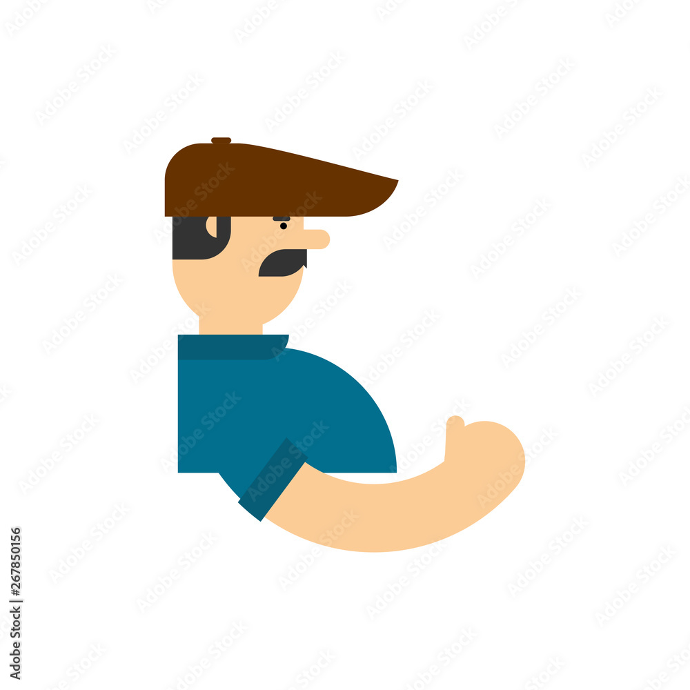 Taxi driver isolated Template. modern cabbie Vector illustration Taxi driver isolated Template. modern cabbie Vector illustration