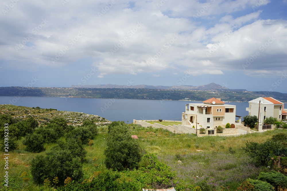 Fototapeta premium View over Souda Bay, Crete, from Apteri.
