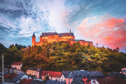 Schilderij op canvas Castle of Vianden, Luxembourg