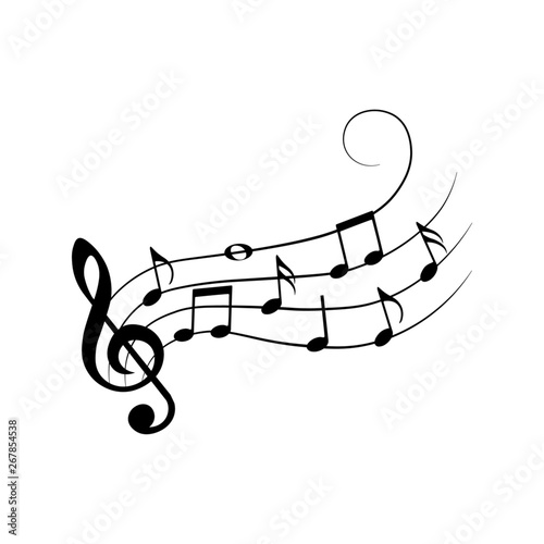Music notes, vector illustration.