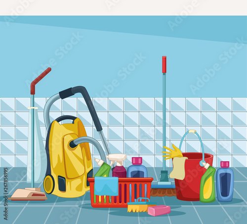 housekeeping cleaning cartoon