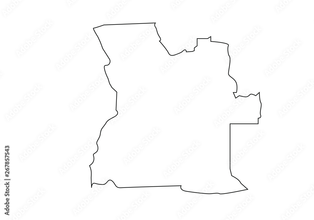 Political map of Angola on white background