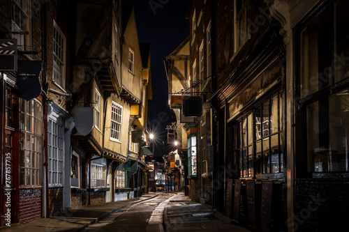 Medieval street of Shambles in York, England photo